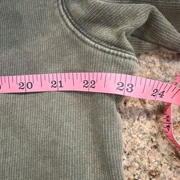 The Kooples Olive Green Crewneck Sweatshirt w/printed Patchwork Detail Large NWT - Picture 6 of 10